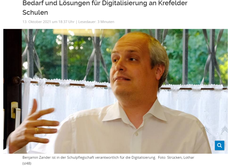 Westdeutsche Zeitung: Bedarf und Lösungen für Digitalisierung an Krefelder Schulen