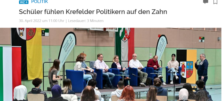 Westdeutsche Zeitung: Schüler fühlen Krefelder Politikern auf den Zahn